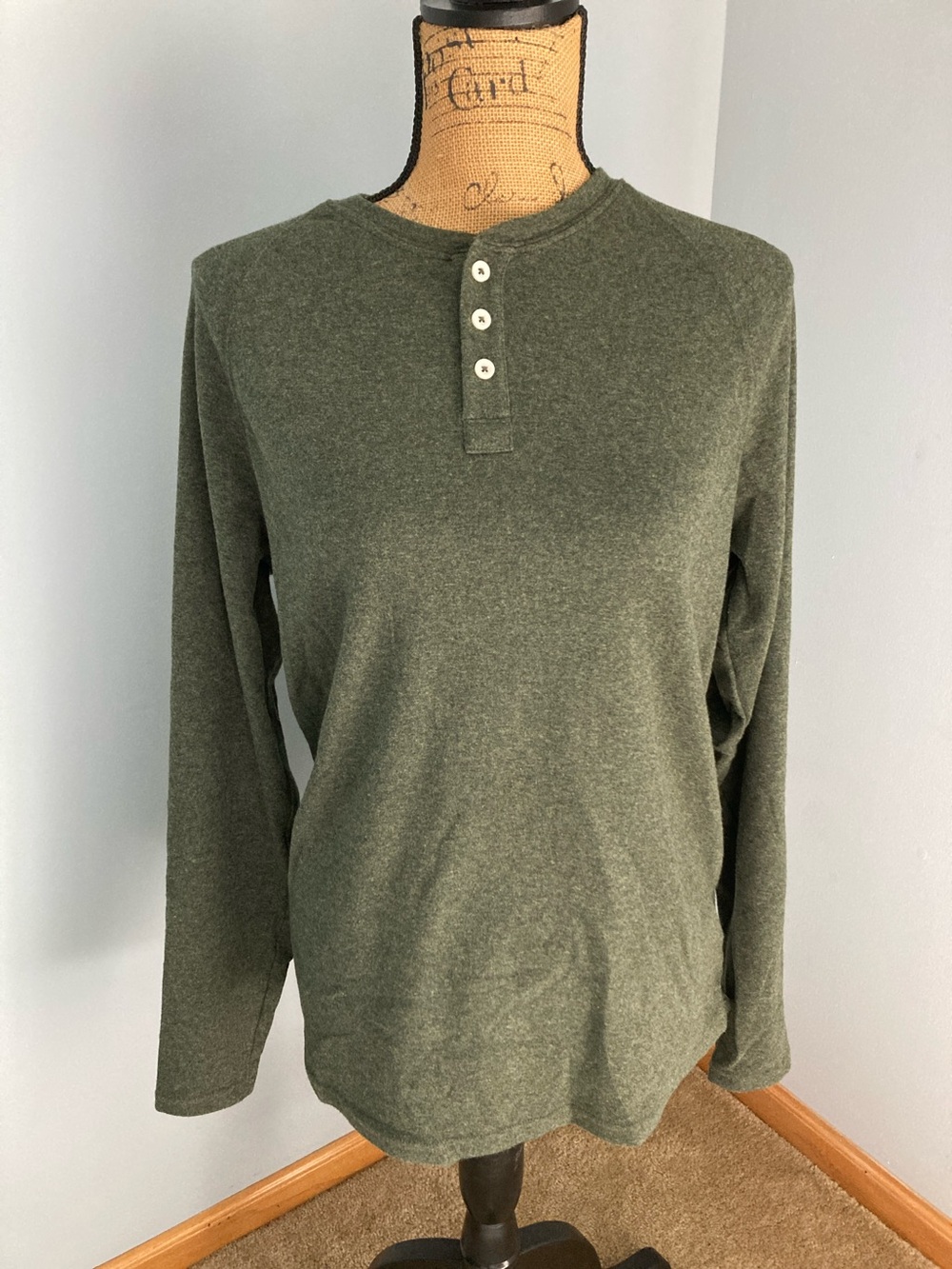 The Normal Brand Crewneck Henley Shirt Men Size M